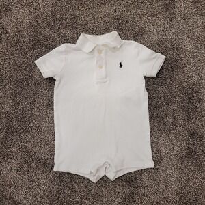 Ralph Lauren Baby Boys White Polo Romper 18 Months